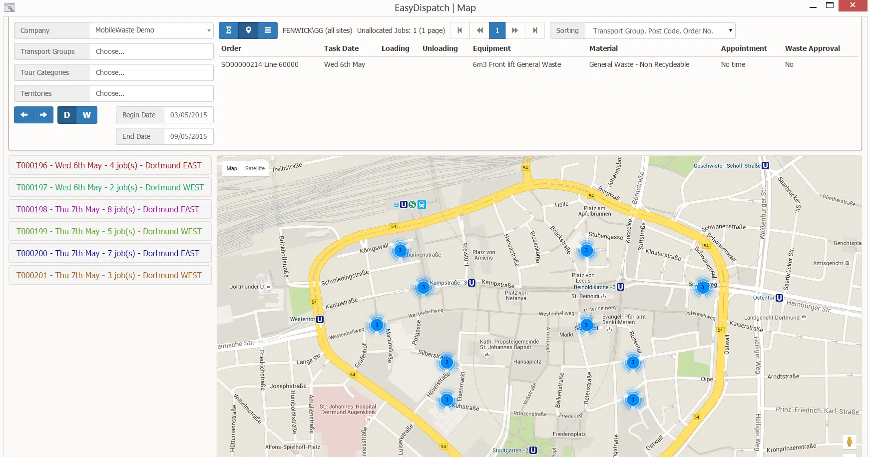 Integration with Google Maps to visualise your allocations.