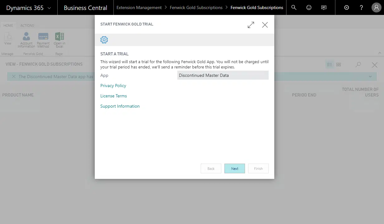 Start an App Trial