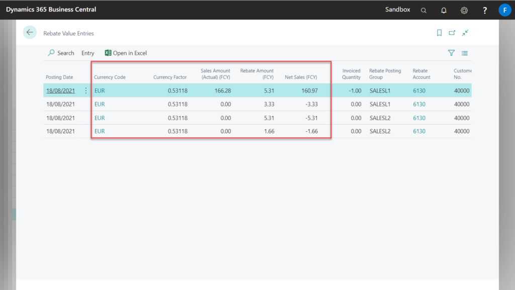 Rebate Postings Fenwick