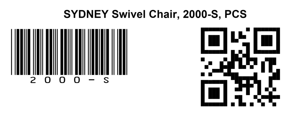 This is an image of barcodes generated in Business Central's print label function.