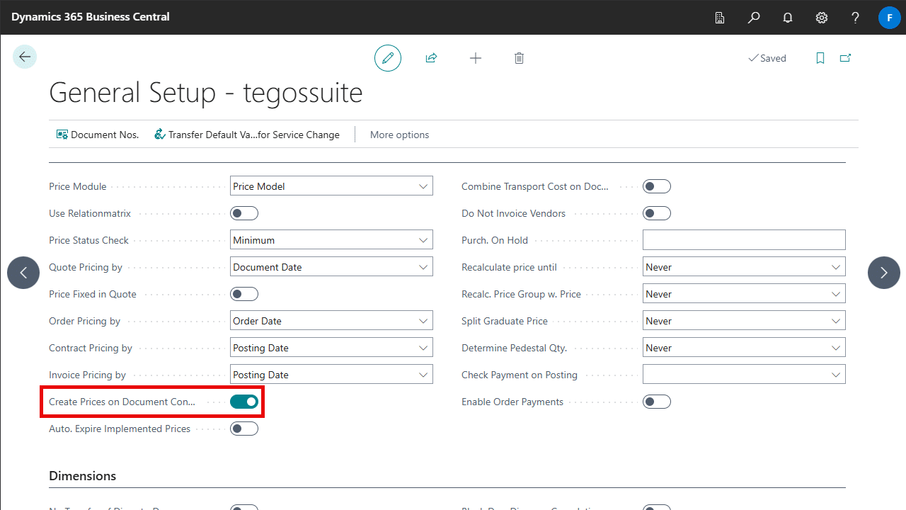 Create Price on Doc Conversion Setup